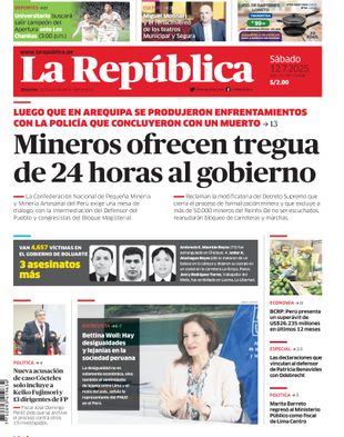 Edición Impresa - La Republica | Sur - Sabado 12 de Julio del 2025