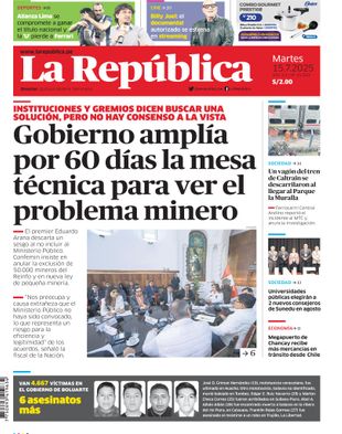 Edición Impresa - La Republica | Norte - Martes 15 de Julio del 2025
