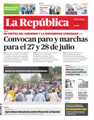 Edición Impresa - La Republica | Lima - Miercoles 16 de Julio del 2025