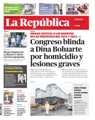 Edición Impresa - La Republica | Lima - Sabado 19 de Julio del 2025