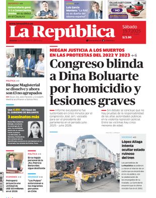 Edición Impresa - La Republica | Norte - Sabado 19 de Julio del 2025