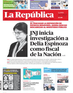 Edición Impresa - La Republica | Norte - Lunes 21 de Julio del 2025