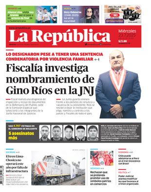 Edición Impresa - La Republica | Lima - Miercoles 23 de Julio del 2025