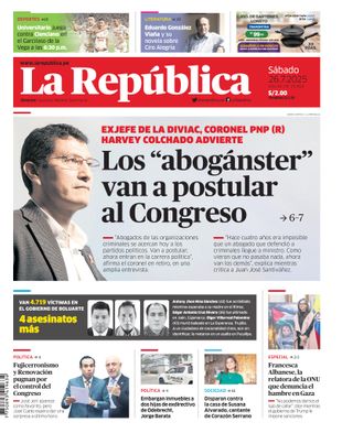 Edición Impresa - La Republica | Lima - Sabado 26 de Julio del 2025