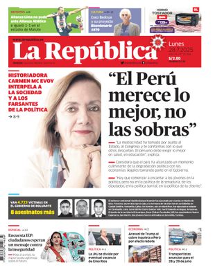 Edición Impresa - La Republica | Lima - Lunes 28 de Julio del 2025