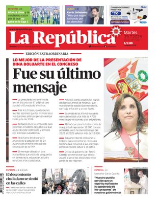 Edición Impresa - La Republica | Lima - Martes 29 de Julio del 2025