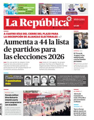 Edición Impresa - La Republica | Lima - Miercoles 30 de Julio del 2025