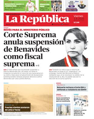Edición Impresa - La Republica | Norte - Viernes 01 de Agosto del 2025