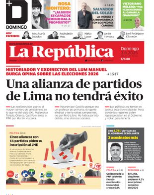 Edición Impresa - La Republica | Sur - Domingo 03 de Agosto del 2025