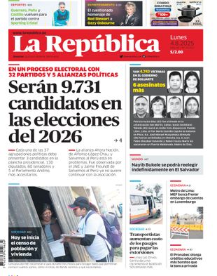 Edición Impresa - La Republica | Norte - Lunes 04 de Agosto del 2025