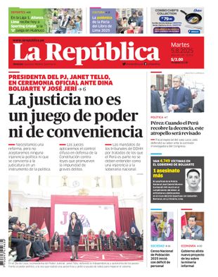 Edición Impresa - La Republica | Lima - Martes 05 de Agosto del 2025