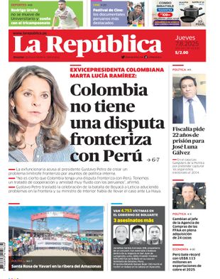 Edición Impresa - La Republica | Sur - Jueves 07 de Agosto del 2025