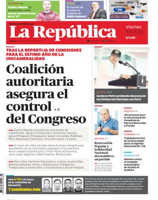 Edición Impresa - La Republica | Sur - Viernes 08 de Agosto del 2025