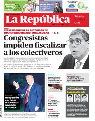 Edición Impresa - La Republica | Sur - Sabado 09 de Agosto del 2025