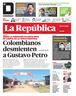 Edición Impresa - La Republica | Lima - Domingo 10 de Agosto del 2025