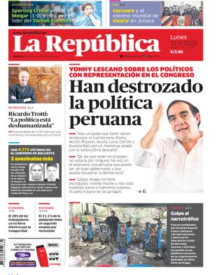 Edición Impresa - La Republica | Sur - Lunes 11 de Agosto del 2025