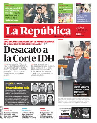 Edición Impresa - La Republica | Lima - Jueves 14 de Agosto del 2025