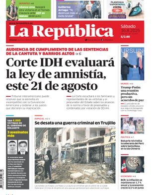 Edición Impresa - La Republica | Sur - Sabado 16 de Agosto del 2025