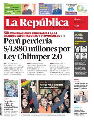 Edición Impresa - La Republica | Lima - Martes 19 de Agosto del 2025