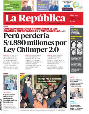 Edición Impresa - La Republica | Sur - Martes 19 de Agosto del 2025