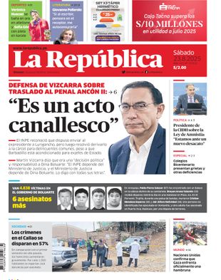 Edición Impresa - La Republica | Sur - Sabado 23 de Agosto del 2025