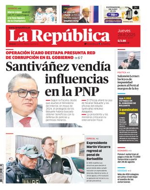 Edición Impresa - La Republica | Lima - Jueves 28 de Agosto del 2025