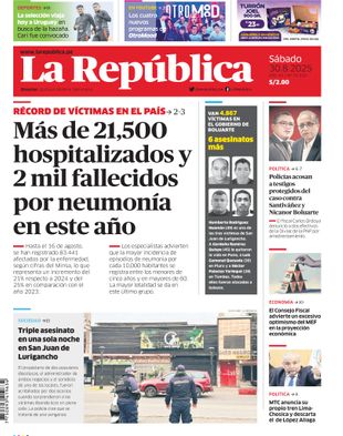 Edición Impresa - La Republica | Sur - Sabado 30 de Agosto del 2025