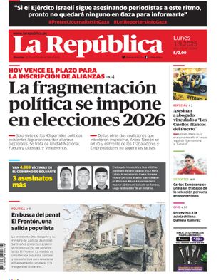Edición Impresa - La Republica | Sur - Lunes 01 de Setiembre del 2025