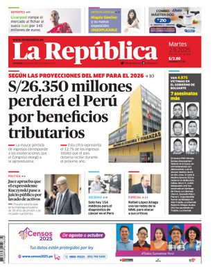 Edición Impresa - La Republica | Lima - Martes 02 de Setiembre del 2025