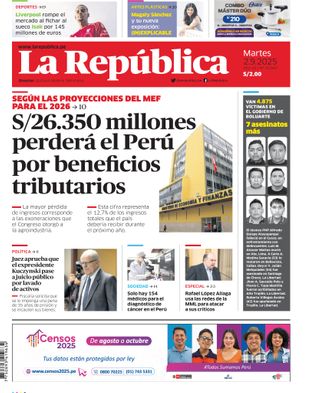 Edición Impresa - La Republica | Sur - Martes 02 de Setiembre del 2025