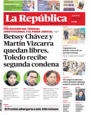 Edición Impresa - La Republica | Norte - Jueves 04 de Setiembre del 2025