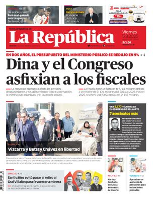 Edición Impresa - La Republica | Lima - Viernes 05 de Setiembre del 2025