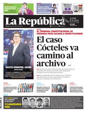 Edición Impresa - La Republica | Lima - Lunes 08 de Setiembre del 2025