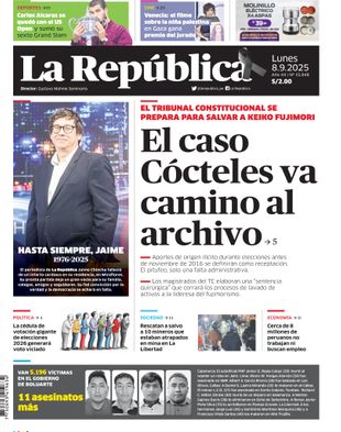 Edición Impresa - La Republica | Sur - Lunes 08 de Setiembre del 2025