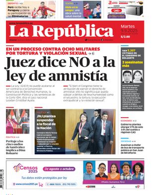 Edición Impresa - La Republica | Sur - Martes 09 de Setiembre del 2025