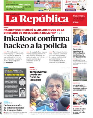 Edición Impresa - La Republica | Sur - Miercoles 10 de Setiembre del 2025