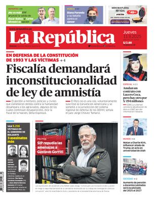 Edición Impresa - La Republica | Lima - Jueves 11 de Setiembre del 2025