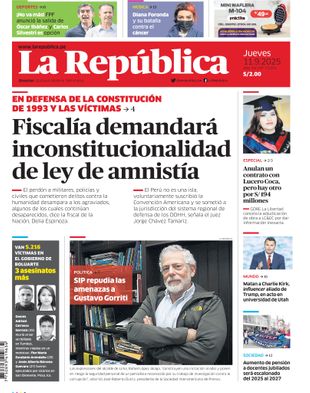 Edición Impresa - La Republica | Sur - Jueves 11 de Setiembre del 2025