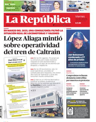 Edición Impresa - La Republica | Sur - Viernes 12 de Setiembre del 2025