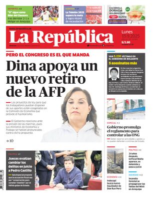 Edición Impresa - La Republica | Lima - Lunes 15 de Setiembre del 2025
