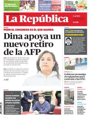 Edición Impresa - La Republica | Norte - Lunes 15 de Setiembre del 2025