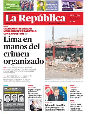Edición Impresa - La Republica | Sur - Miercoles 17 de Setiembre del 2025