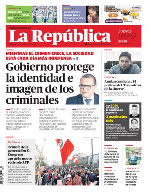 Edición Impresa - La Republica | Lima - Jueves 18 de Setiembre del 2025