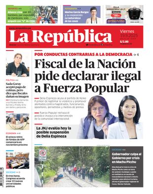 Edición Impresa - La Republica | Lima - Viernes 19 de Setiembre del 2025