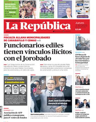 Edición Impresa - La Republica | Sur - Jueves 02 de Octubre del 2025