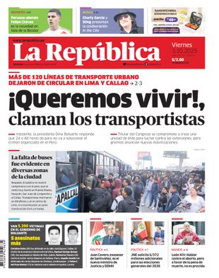 Edición Impresa - La Republica | Lima - Viernes 03 de Octubre del 2025