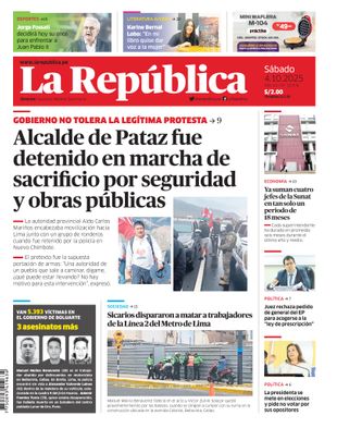 Edición Impresa - La Republica | Lima - Sabado 04 de Octubre del 2025