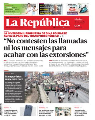 Edición Impresa - La Republica | Lima - Martes 07 de Octubre del 2025