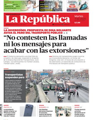 Edición Impresa - La Republica | Sur - Martes 07 de Octubre del 2025