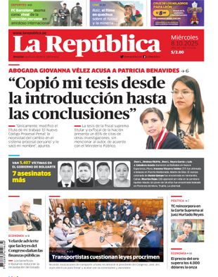 Edición Impresa - La Republica | Sur - Miercoles 08 de Octubre del 2025